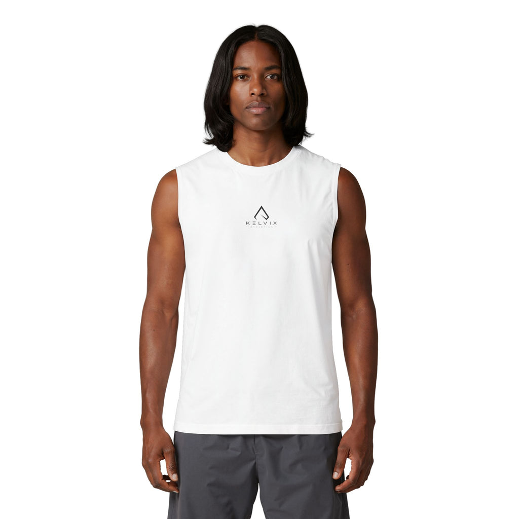 Muscle Tank Top — Clean White Athletic Sleeveless Tee