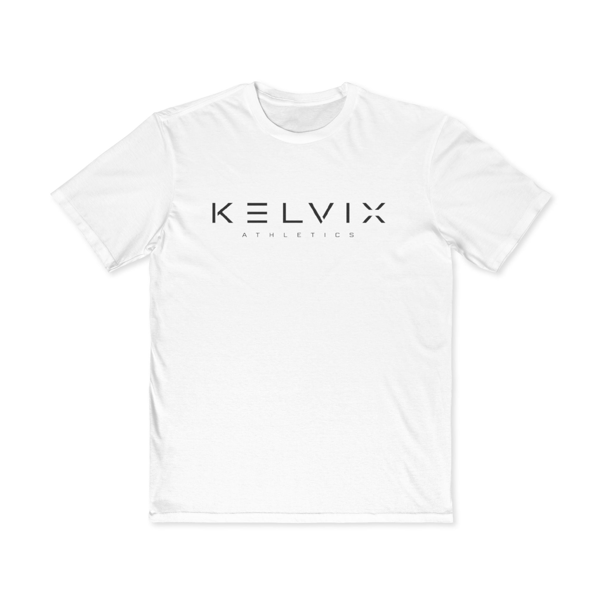 KELVIX Minimalist Logo Tee — Men's White Graphic T-Shirt