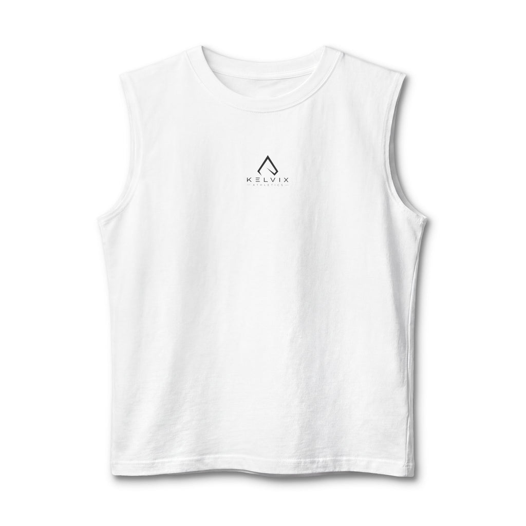 Muscle Tank Top — Clean White Athletic Sleeveless Tee
