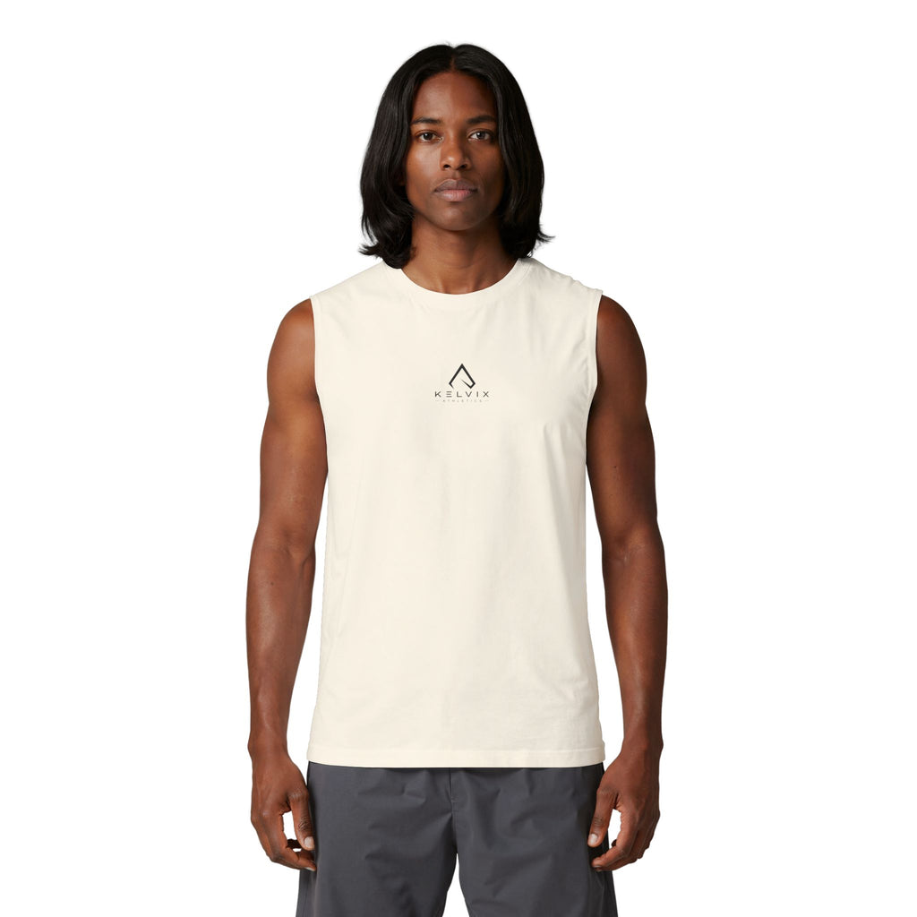 Muscle Tank Top — Clean White Athletic Sleeveless Tee