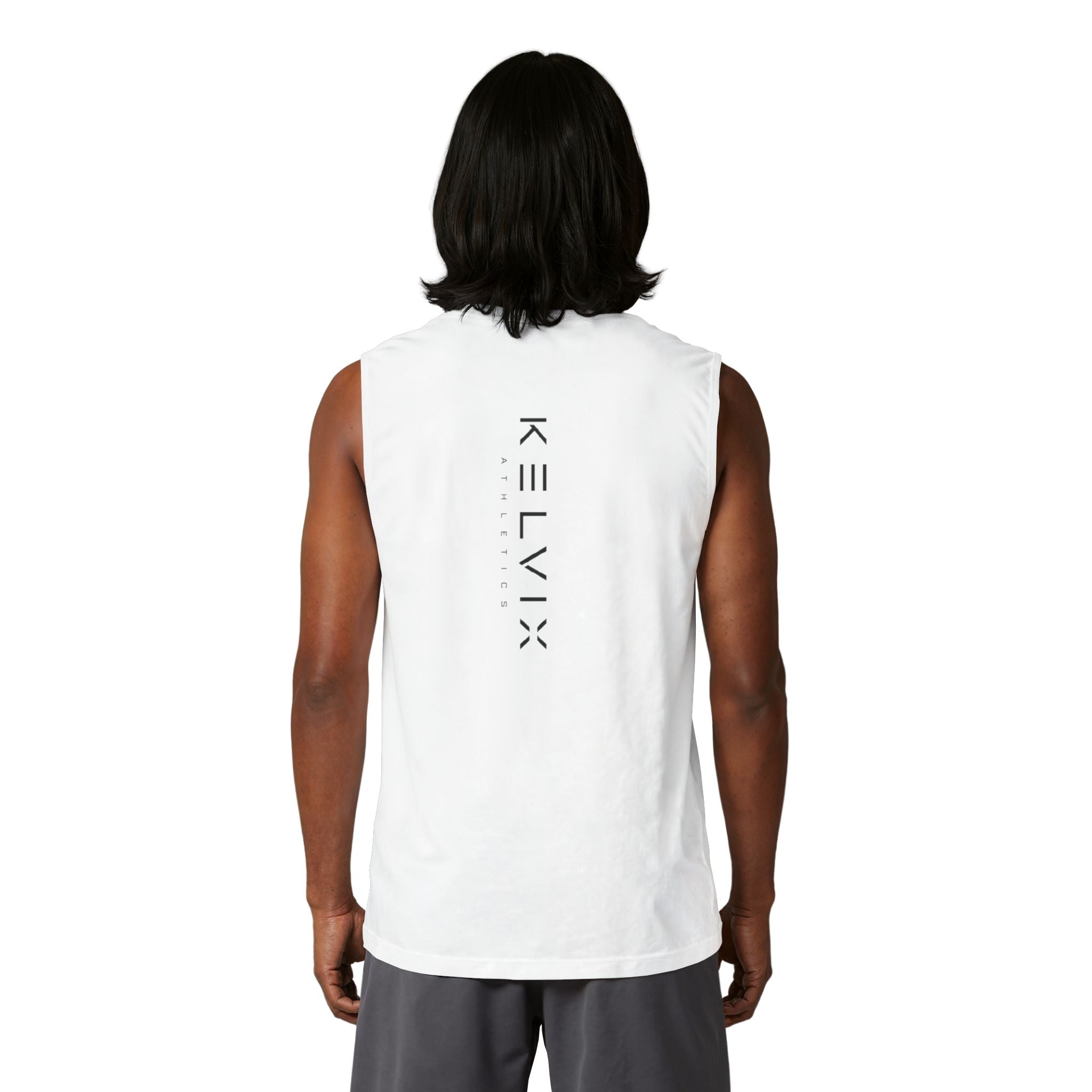 Muscle Tank Top — Clean White Athletic Sleeveless Tee