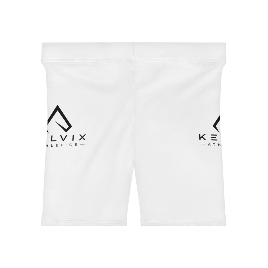 Women's Biker Shorts — Kelvix Athletics White Logo Performance Cycling Shorts