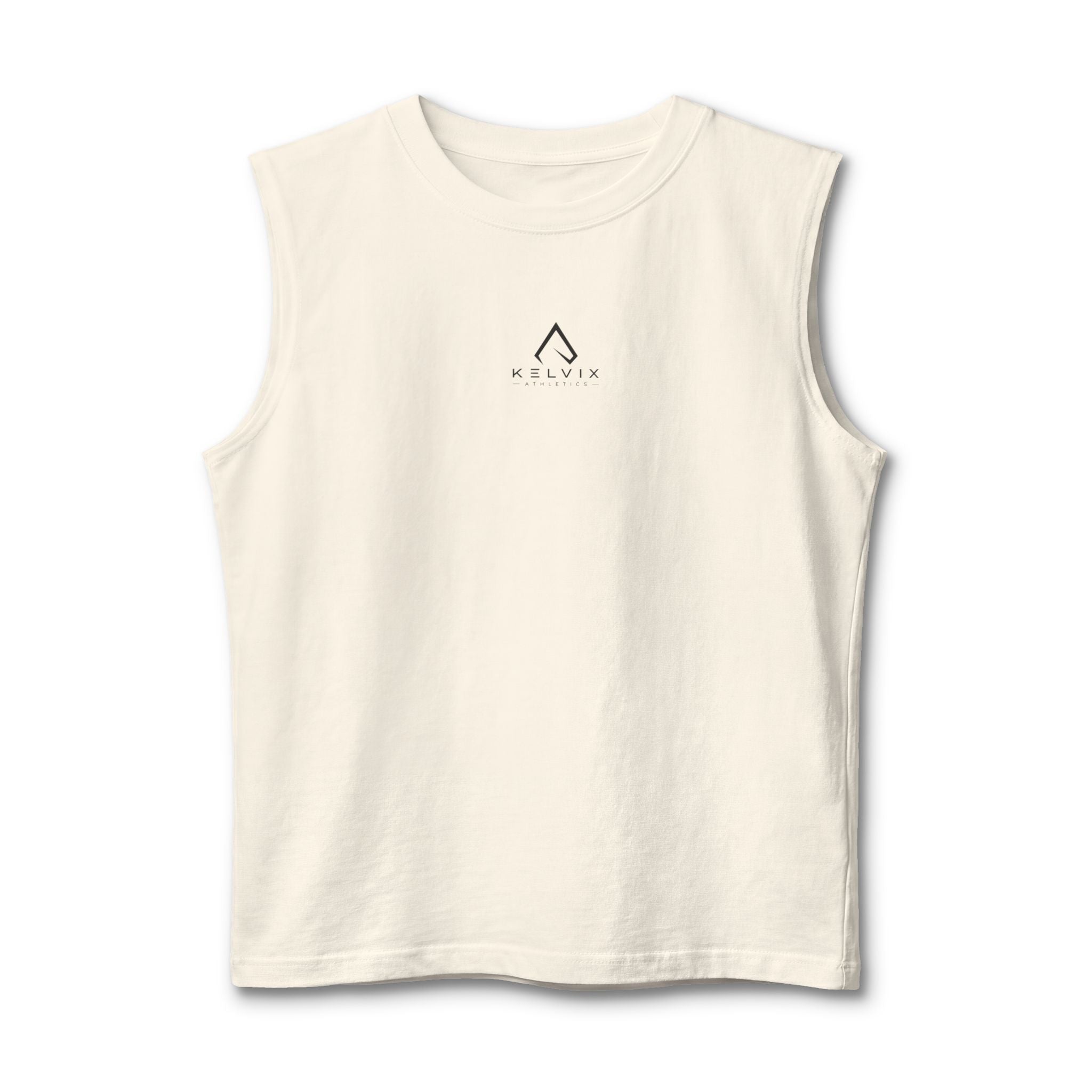 Muscle Tank Top — Clean White Athletic Sleeveless Tee